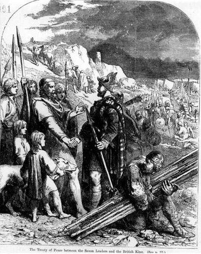 Fredstraktaten mellem de saksiske ledere og den engelske konge af English School